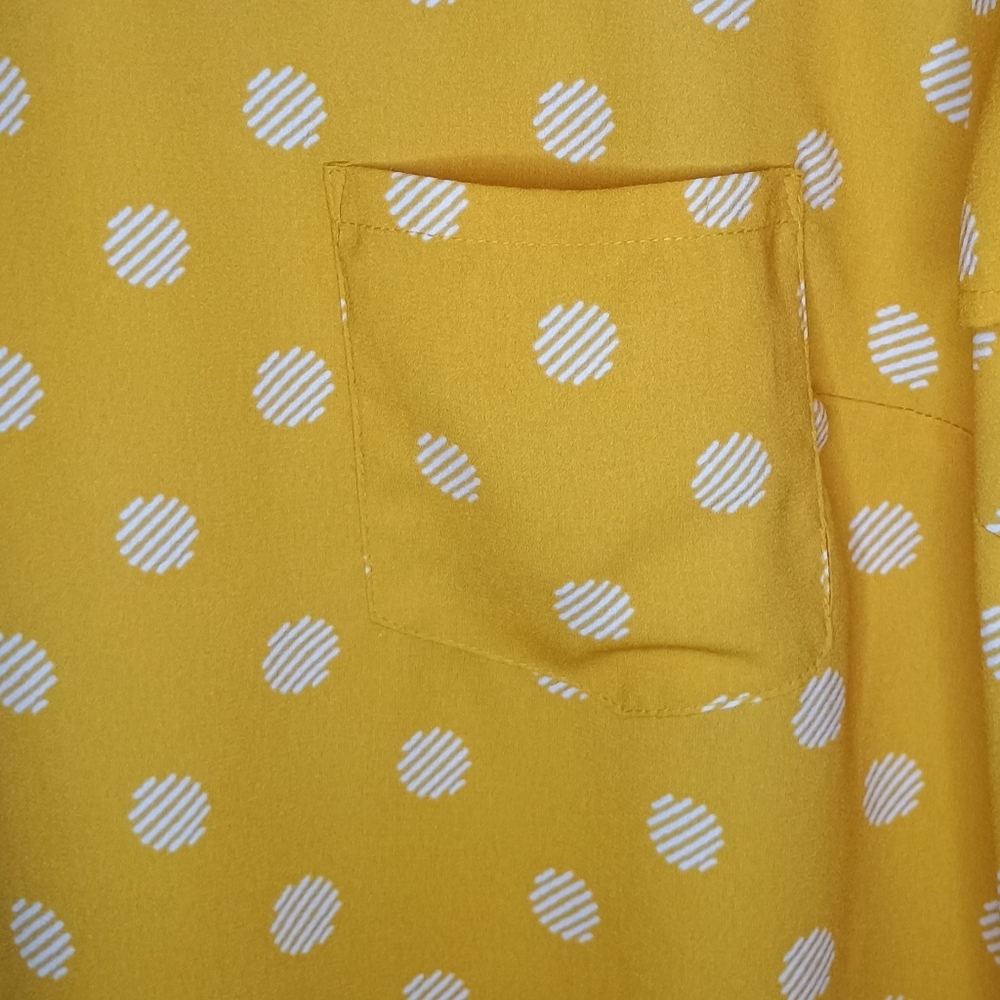 LX Lauren Conrad - Mustard Yellow Polka Dot Blouse - Picture 6 of 7